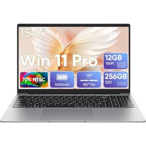 15.6" FHD Laptop, 12GB RAM 256GB SSD, Intel Celeron N4000, Win 11 Essential Laptop Computer for Student Online Class, Home, Netflix,Lightweight & Portable, Long Battery Life