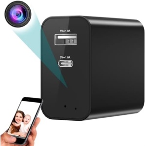 160° Wide Angle 4K HD Charger Camera with Motion Detection, App Remote Control and 24/7 continuou,Not Support 5G WiFi