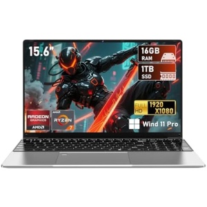 2025 Gaming Laptop,15.6 Inch Office 365 Laptop Computer,R7 5700U (8C/16T, Up to 4.3GHz),16GB RAM,1TB SSD,15.6” FHD 1920 * 1080P Display, Radeon Vega 8 Graphics,WiFi5, BT 5.0,Backlit Keyboard