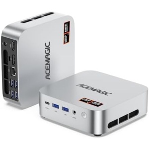 ACEMAGICIAN W1 Mini PC - AMD Ryzen 7 H 255(Upgraded 6800H), 32GB DC5600MHz DDR5 1TB PCIe4.0 M.2 SSD Mini Computers(8C/16T, up to 4.9GHz), Radeon 780M 8K Triple Display USB4 WiFi 6E/BT5.2, VESA 2.5GbE