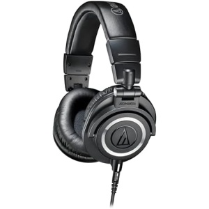 Audio-Technica ATH-M50X Professional Studio Monitor Headphones, Black, Professional Grade, Critically Acclaimed, with Detachable Cable