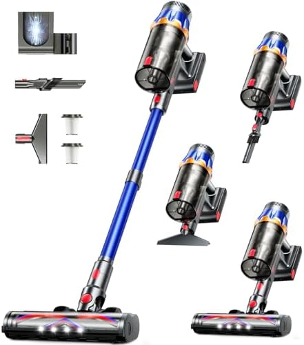 Cordless Vacuum Cleaner, Upgraded 600W 50KPA 70Mins Cordless Stick Vacuum Cordless Vacuum Cleaner, Upgraded 600W 50KPA 70Mins Cordless Stick Vacuum Cleaner with Self-Standing and Smart Screen, Anti-tangle Wireless Vacumm, Vacuum Cleaners for Home/Pet Hair/Carpets/Floors