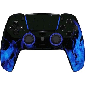 Custom Controllerzz Wireless Controller Compatible with PS5 - Multiple Designs Available (PS5 Blue Flame)