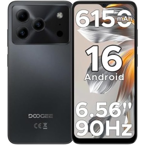 DOOGEE Note 56 Unlocked Phones, Latest Android 16 OS Cell Phone 6150mAh Battery, 24GB+64GB/TF 2TB Expand Octa-Core, 6.56" 90Hz HD+ Display, 8MP+5MP AI Camera, Face Unlock, 4G Dual SIM Card Smart Phone