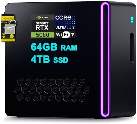 Dell Alienware Aurora ACT1250 Gaming AI Desktop Intel 20-core Ultra Dell Alienware Aurora ACT1250 Gaming AI Desktop Intel 20-core Ultra 7 Series 2 265F 64GB RAM 4TB SSD GeForce RTX 5080 16GB GDDR7 (Up to 1801 AI Tops) Liquid Cooler 1000W PSU Win11 ICP Hub w/Copilot