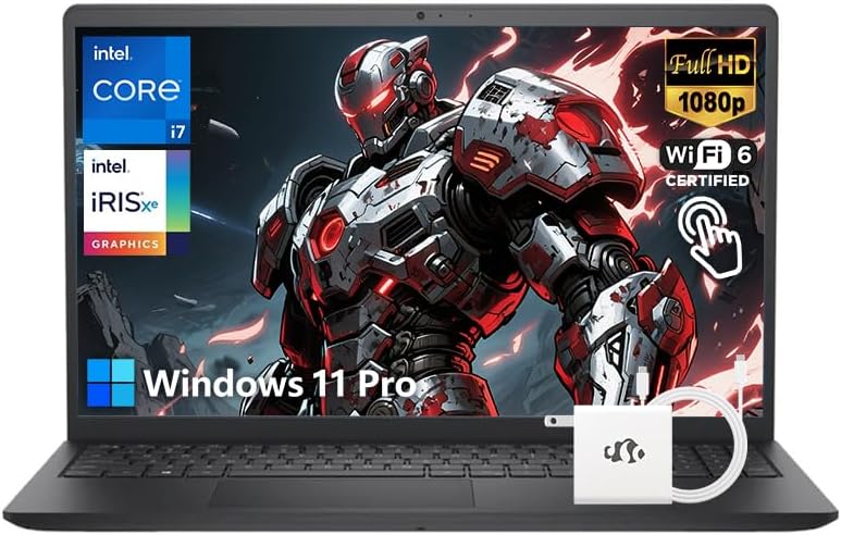 Dell Inspiron 15 Touchscreen i7 Business Laptop, 32GB RAM 1TB SSD Intel Core i7-1355U(Up to 5GHz), Intel Iris Xe Graphics, Computer for Gaming Study WiFi 6 Win11 Pro W/Accessorry