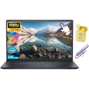Dell Inspiron 15.6" FHD Touchscreen Business Laptop Computer, 16GB RAM 1TB Storage (512GB SSD+512GB Docking Station Set), 10-Core Intel i5 Processor, Windows 11, AI Copilot, Numeric Keypad, Black