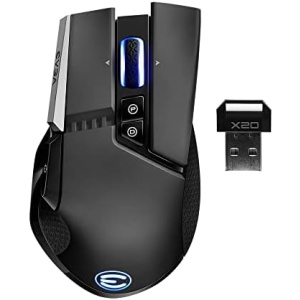 EVGA X20 Wireless Gaming Mouse, Wireless, Black, Customizable, 16,000 DPI, 5 Profiles, 10 Buttons, Ergonomic 903-T1-20BK-KR