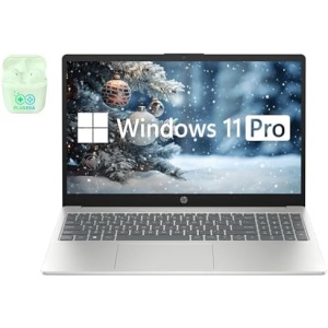 HP 15.6" FHD Business & Student Laptop Computer, 32GB RAM 1TB SSD, 10-Core Intel Core i5, Windows 11 Pro Laptop with Microsoft Office Home & Business Included, PLUSERA Earphones, Silver