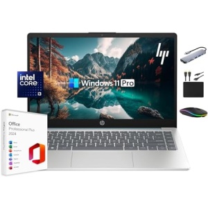 HP Laptop Computer 2025 Portable Slim, 14” HD Display, 8-Core Intel Core i3, 16GB RAM, 1TB Storage (500GB SSD + 500GB Ext), Wi-Fi 6, Long Battery, MarxsolAccessory, Win 11 Pro Lifetime Office 2024