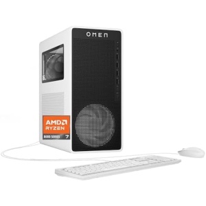 HP OMEN 16L Gaming Desktop PC, AMD Ryzen 7 8700F, 32 GB RAM, 1 TB SSD, NVIDIA GeForce RTX 5060, Windows 11 Pro, Microsoft Copilot, Panda Metal