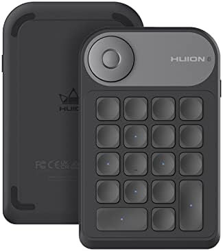 HUION Keydial Mini Bluetooth Programmable Keypad with Dial 5 Keys HUION Keydial Mini Bluetooth Programmable Keypad with Dial 5 Keys Anti-ghosting 18 Customized Keys, Wireless Shortcut Keyboard for Drawing Tablet, PC, MacBook, Surface Pro, Laptops
