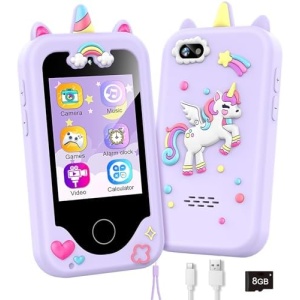 Kids Smart Phone Gifts Toys for Girls Boys Age 3-8,Toddler Learning Toys with Educational Games, 3 4 5 7 8 9 6 8 9 Year Old Girl Birthday Gift Ideas-Purple