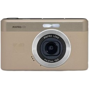 Kodak PIXPRO C1 Friendly Zoom Digital Camera - 13MP Compact Point and Shoot with 2.8” 180° Tilt LCD Flip Screen, Retro Vintage Design with 4X Zoom and 1080P Full HD Video for Travel, Vlogging, Tan