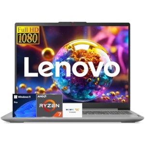 Lenovo IdeaPad Slim 3 Business Laptop, Ryzen 7 7730U Processor (Beats i7-1355U), 15.6" FHD LED Display, 16GB RAM, 1TB PCIe SSD, SD Card Reader, WiFi 6, Windows 11, WOWPC Recovery USB