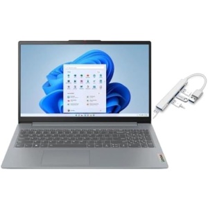 Lenovo IdeaPad Slim 3i 15.6" Full HD Laptop | Intel Core i3-N305 | Intel UHD Graphics| Copilot | Webcam| Grey | 8GB RAM | 128GB SSD |Windows 11 S |Bundle with USB 3.0 Hub