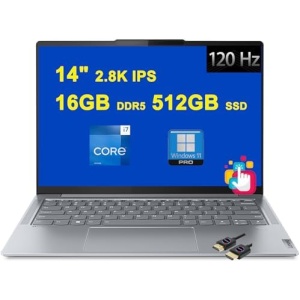 Lenovo Slim 7 Business Laptop | 14" 2.8K Touch 120Hz 400nits 100% sRGB | Intel 12-core i7-1360P | 16GB DDR5 512GB SSD | Backlit Fingerprint Thunderbolt4 FHD Camera Rapid Charge Win11Pro + HDMI Cable
