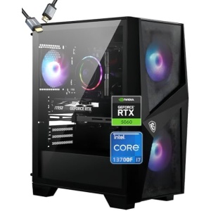 MSI Codex R2 Gaming Desktop PC -Intel Core i7-13700F- GeForce RTX 5060 8GB GDDR7-650W 80+ Gold-Windows 11 Home-W/HDMI Cable (32GB RAM | 1TB PCIe SSD)