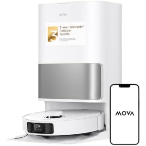 Mova P10 Pro Ultra Robot Vacuum and Mop 13,000Pa Suction, 140°F Hot Water Auto Mop Washing & Drying, Dual Spinning Extenable Mop,10.5mm Lifting for Carpet, 360°Obstacle Avoidance, App Control
