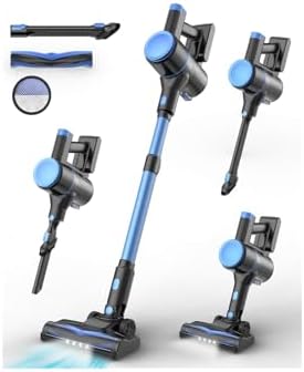 N8 Cordless Vacuum Cleaner, Lightweight Stick Vacuum with Powerful Suction, N8 Cordless Vacuum Cleaner, Lightweight Stick Vacuum with Powerful Suction, 2200mAh Battery, 40 Mins Runtime, Self-Standing, Rechargeable Vacuum Cleaners for Home Hardwood Floor Carpet Pet Hair