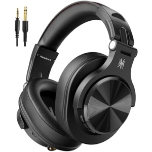 OneOdio A70 Bluetooth Over Ear Headphones, Wireless Headphones with 72H Playtime, Hi-Res, Built-in Mic, 3.5mm/6.35mm Wired Audio Jack for Studio Monitor & Mixing DJ Guitar AMP, Computer PC Gaming