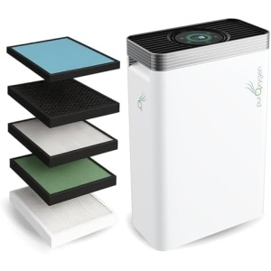 PURO²XYGEN Smart Air Purifiers For Home - Large Room Up to 2700 Sq Ft, H13 HEPA Filter, 4-Stage Filtration, WiFi App, Quiet Operation - For Smoke, Pollen, Pet Hair, Dust, Bad Smells - Office, Bedroom