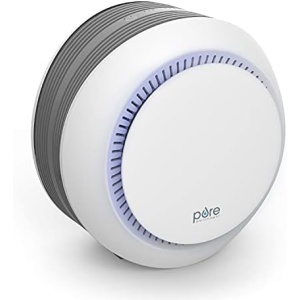 Pure Enrichment PureZone Halo Medium Room Air Purifier, 2 Stage Filtration, Purifies Air of Smoke, Pollen, Dust, and Pet Hair - Easily Fits on Tables, Desks, and Nightstands (White)