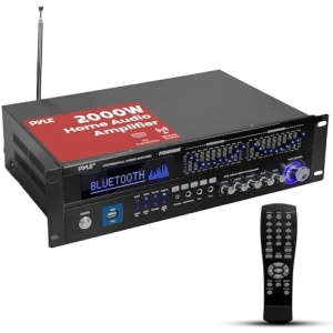 Pyle Bluetooth Hybrid Home Amplifier - 6-Channel 2000W Home Audio Rack Mount Stereo Power Amplifier Receiver w/ Radio, USB/AUX/RCA/Mic, Optical/Coaxial, AC-3, DVD Inputs, Dual 10 Band EQ - PT6060CHAE