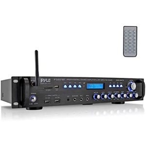 Pyle Multi Channel Bluetooth Preamplifier Receiver - 3000 Watt Audio Home Speaker Sound Stereo w/Radio, USB, Headphone, AUX, RCA, Dual Microphone w/Echo, LED, Wireless Streaming - P3201BT