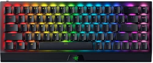 Razer BlackWidow V4 Mini HyperSpeed Wireless Hot Swappable 65% Gaming Razer BlackWidow V4 Mini HyperSpeed Wireless Hot Swappable 65% Gaming Keyboard: HyperSpeed Wireless & Bluetooth 5.0 - Orange Switches Tactile & Quiet - Phantom Pudding Keycap - 200 Hr Battery