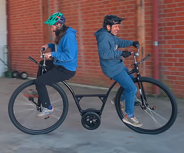 Riding a Two-Headed Penny-Farthing Bike