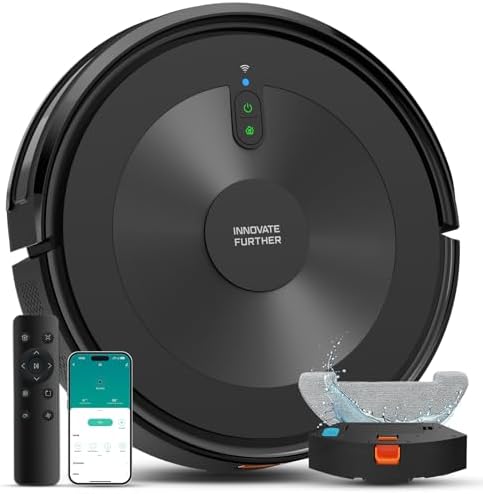 Robot Vacuum and Mop 2-in-1, 4000Pa Robot Vacuum Cleaner Strong Robot Vacuum and Mop 2-in-1, 4000Pa Robot Vacuum Cleaner Strong Suction & Schedule Cleaning & Alexa/APP Control & Self-Charging, Tangle-Free Robotic Vacuums for Pet Hair, Hard Floor, Carpet