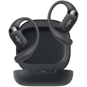 SHOKZ OpenFit 2 Open-Ear Headphones,True Wireless Bluetooth Earphones with Microphone,Earhook Earbuds with 48 Hours of Playtime,Fast Charging,IP55 Water-Resistant,with Carrying Bag,Black,Bluetooth5.4