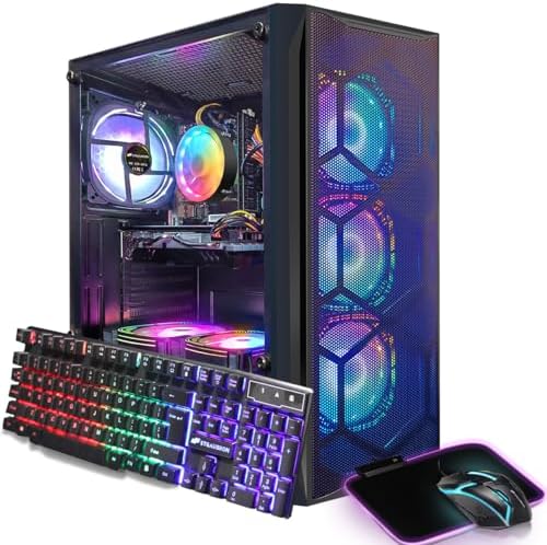 STGAubron Gaming PC Desktop Computer, Intel Core i7 up to STGAubron Gaming PC Desktop Computer, Intel Core i7 up to 3.9GHz, Radeon RX 580 8G, 16G RAM, 512G SSD, WiFi 6, Bluetooth 5.2, RGB Fan x6, Windows 11 Home