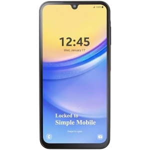 Simple Mobile Samsung Galaxy A15 5G, 64GB, Black - Prepaid Smartphone, 6.5" Super AMOLED Display, 50MP Camera, Long-Lasting Battery (Locked to Simple Mobile)