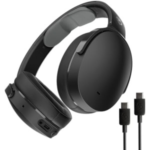 Skullcandy Hesh ANC Wireless Over-Ear Bluetooth Headphones with Extra USB-C Charging Cable, Active Noise Canceling, 22 Hrs Battery, Foldable Lightweight Design, Microphone iPhone Android - True Black