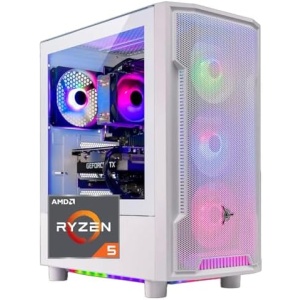 Skytech Archangel Gaming PC Desktop, Ryzen 5 5500 3.6 GHz (4.2GHz Turbo Boost), NVIDIA RTX 3050 (6GB) 6GB GDDR6, 1TB SSD, 16GB DDR4 RAM 3200, 650W Gold PSU, Wi-Fi, Win 11 Home