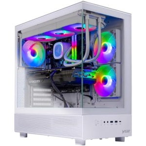 Skytech Gaming Azure 3 Desktop PC, Ryzen 7 7700X 4.5 GHz (5.4GHz), NVIDIA RTX 4060 8GB, 2TB NVMe SSD, 16GB DDR5 RAM 5200, 650W Gold PSU, 360mm ARGB AIO, Wi-Fi, Win 11