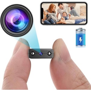 Smallest Wireless WiFi Camera,HD1080P Mini Battery Camera,Portable Smart Baby Monitor Cam with Video Recording Live Feed Night Vision,Motion Detection,Cloud Storage for Security with iOS Android APP