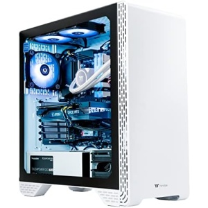 Thermaltake Glacier 360 Liquid-Cooled PC (AMD Ryzen 5 5600X, RTX 3060, 16GB 3600Mhz DDR4 ToughRAM RGB Memory, 1TB NVMe M.2, WiFi, Win 10 Home) Gaming Desktop Computer S3WT-B550-G36-LCS,White