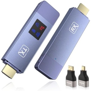 Wireless HDMI Transmitter and Receiver, Wireless HD Extender Plug & Play Portable 2.4G/5G with LED Screen HDMI Kit for Streaming Video and Audio to Monitor from Laptop/Pc/Tv Box/Projector