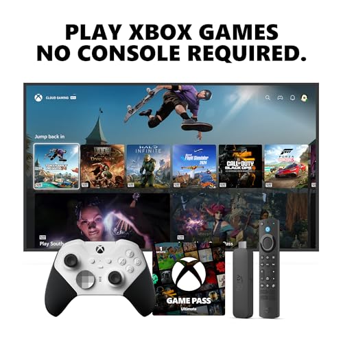 Xbox Elite Series 2 Core White Controller + Fire TV Xbox Elite Series 2 Core White Controller + Fire TV Stick 4K Max Game Pass Ultimate 1 Month Bundle Series X|S, Windows PC & Cloud Gaming