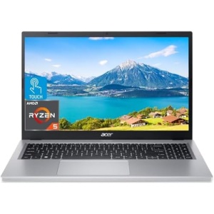 acer Aspire 3 Slim Laptop, 15.6" FHD IPS Touch Display, AMD Ryzen 5 7520U Processor, 16GB DDR5 RAM, 512GB SSD, Wi-Fi 6, Type C, Bluetooth, Windows 11 Pro (Renewed)