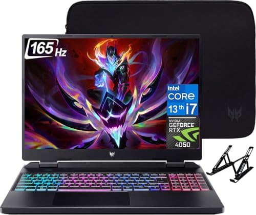 acer Predator Helios Neo Gaming Laptop, 16" WQXGA 165Hz Display, acer Predator Helios Neo Gaming Laptop, 16" WQXGA 165Hz Display, Intel Core i7-13700HX(16-core), NVIDIA GeForce RTX 4050, 32GB DDR5 RAM, 2TB SSD, Backlit Keyboard, Windows 11 Pro, with Laptop Stand