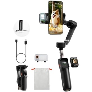hohem iSteady V3 Ultra Gimbal Stabilizer for iPhone, Phone Gimbal with AI Auto Tracking, Detachable Touchscreen Remote, Built-in Extension Rod, Tripod, Fill Light, for Vlog, Travel, Pet, Fitness