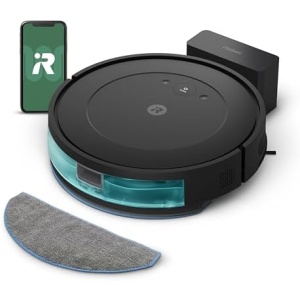 iRobot Roomba Robot Vacuum and Mop Combo (Y0140) - Vacuums & mops, Easy to use, Power-Lifting Suction, Multi-Surface Floors, Smart Navigation, Cleans in Neat Rows, Self-Charging, Bagless, Space-Saving