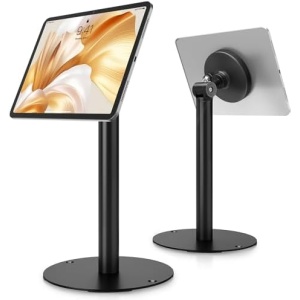 monTEK Anti-Theft Tablet Stand, Frameless Universal Tablet Kiosk with Security Lock Fit 7”-15” Screen Size, Compatible with IPad Pro/Air/Mini and Samsung Tab, Black