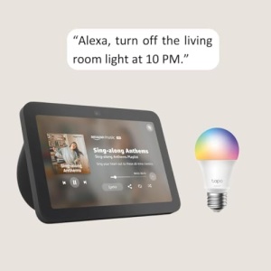 Echo Show 8 with TP-Link Tapo Smart Color Bulb