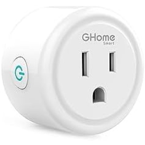 GHome Smart Mini Smart Plug Works with Alexa and Google Home, WiFi Smart Outlet Socket Remote Control Timer Function, Only 2.4GHz Network, No Hub Required, ETL FCC Listed, White