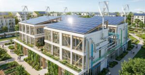 Modular data center designed to integrate renewable energy and community-friendly infrastructure.